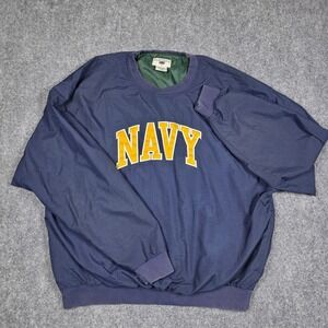 VIntage USN Navy Oarsman 913 Windbreaker Mens XL Navy Blue Embroidered Pullover